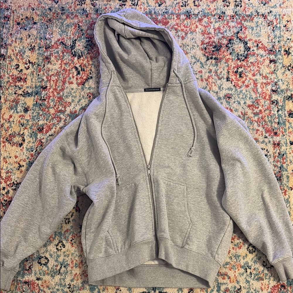 Brandy Melville Gray Hoodie Jacket